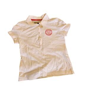 Prince & Fox Kids Polo Shirt White Logo Patch Cotton Blend Size L/G